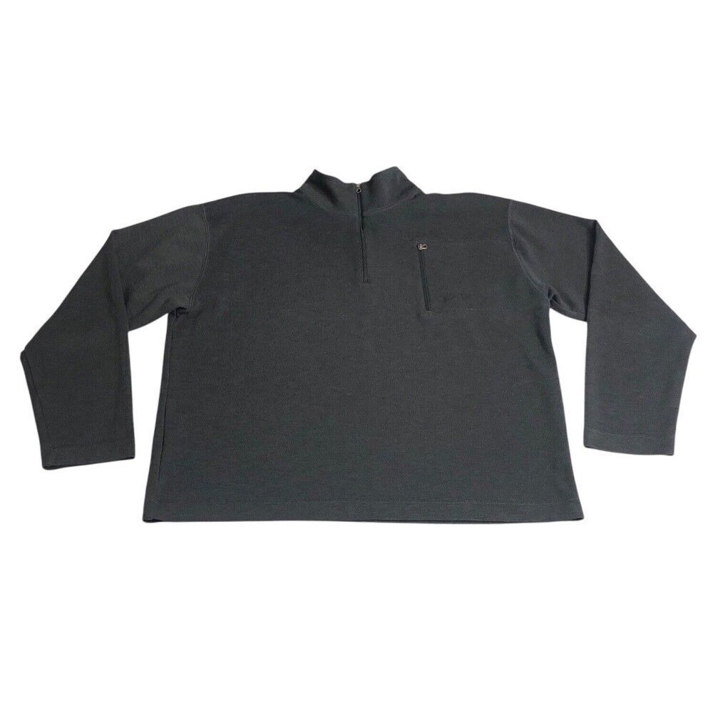 Orvis Trout Bum Sweater Mens L Gray 1/4 Zip‎ Wool Blend Pocket Fishing Pullover